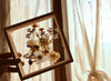 French herbarium – Pressed flower art – Cadre herbarium – Viola – Field flowers – Square – Home Decor – Gift for grandma