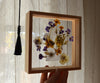 French herbarium – Pressed flower art – Cadre herbarium – Viola – Field flowers – Square – Home Decor – Gift for grandma