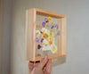French herbarium – Pressed flower art – Cadre herbarium – Viola – Field flowers – Square – Home Decor – Gift for grandma