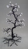 Gothic home decor, family gift idea, wire tree sculpture, goth shelf decor, wire wrapped crystal tree, wire wrap metal bonsai art