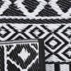 Premium Stain Proof Rain Proof Lightweight Reversible Plastic Outdoor Rug (8x10, Black/White)