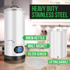 NutriChef PKBRKTL150 All-In-One Home Beer Brewing Mash and Boil Device 5-Piece Maker Machine Set 9 Gallon 1600w Max w/LCD Display Programmable Multi-Step Control System, Stainless Steel