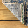 Modern Floral Textured Weave Indoor Outdoor Area Rug Bohemian Coastal Easy Cleaning Bedroom Kitchen Backyard Patio Non Shedding, 5 X 8, Navy/Green